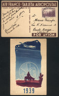 ARGENTINA: New Year Greeting Card Of 1938/39 Of Air France With Reduced Rate, From Buenos Aires To Italy In DE/1938, Ver - Altri & Non Classificati