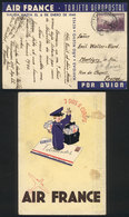 ARGENTINA: New Year Greeting Card Of 1939/40 Of Air France With Reduced Rate, From Buenos Aires To France On 23/DE/1939, - Otros & Sin Clasificación