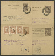 ARGENTINA: 1c. Sarmiento Wrapper With 3c. Additional Postage + 3 Other Wrappers Of 2c. Urquiza Sent To EGYPT In 1942/3,  - Andere & Zonder Classificatie