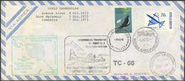ARGENTINA: 4/DE/1973 Buenos Aires - Australia, First Intl. Trans-polar Flight, Cover With Special Marks And Canberra Arr - Otros & Sin Clasificación