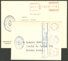 ARGENTINA: 2 OFFICIAL Covers Used In 1974 And 1978, Both With Meter Postage, One Of Value 0 (zero), The Other One Of 180 - Altri & Non Classificati