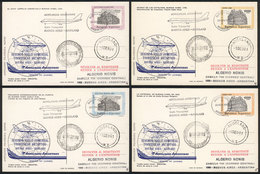 ARGENTINA: 20/NO/1980 Buenos Aires - New Zealand, Second Antarctic Trans-polar Commercial Flight, Set Of 4 Postal Cards  - Otros & Sin Clasificación