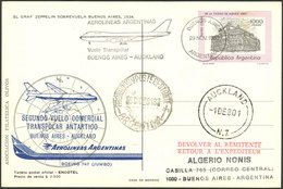ARGENTINA: 29/NO/1980 Buenos Aires - New Zealand - Buenos Aires, "Second Antarctic Trans-polar Commercial Flight Of Aero - Otros & Sin Clasificación