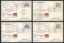 ARGENTINA: 22/MAY/1981 Buenos Aires - Wien, Special Flight To WIPA Exhibition, Set Of 4 Postal Cards (GJ.TAR-98/101) Car - Sonstige & Ohne Zuordnung