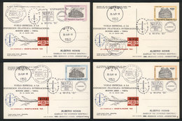 ARGENTINA: 22/MAY/1981 Buenos Aires - Wien, Special Flight To WIPA Exhibition, Set Of 4 Postal Cards (GJ.TAR-98/101) Car - Andere & Zonder Classificatie