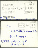 ARGENTINA: Registered Cover Sent From Buenos Aires To Villa Martelli On 7/JUL/1981 With INFLA Meter Postage Of 7,500P. A - Otros & Sin Clasificación