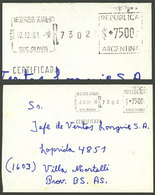 ARGENTINA: Registered Cover Sent From Buenos Aires To Villa Martelli On 7/JUL/1981 With INFLA Meter Postage Of 7,500P. A - Andere & Zonder Classificatie