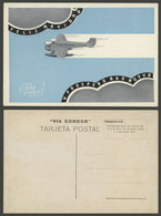 ARGENTINA: New Year Greeting Postcard Of CONDOR Airline For 1936/7, Unused, Excellent Quality, Rare! - Argentina