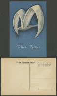 ARGENTINA: New Year Greeting Postcard Of CONDOR-LATI For 1940/1, Unused, Excellent Quality, Rare! - Argentina