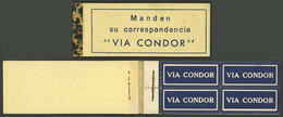 ARGENTINA: Booklet With "VIA CONDOR" Etiquettes For Airmail, Circa 1930s, Complete, Excellent And Rare!" - Biglietti Della Lotteria