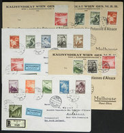 AUSTRIA: 5 Covers Sent To France In 1935 And 1936, With Nice Postages Of Airmail Stamps, Excellent Quality! - Altri & Non Classificati