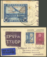 BELGIUM: 16/OC/1931 Antwerpen - London, Special Flight During Aerophilately Exhibition, Franked With 1.50Fr. Including A - Autres & Non Classés