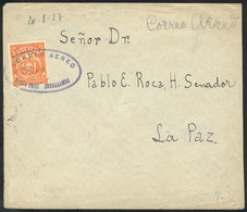 BOLIVIA: 20/AU/1927 Cover Franked With 50c. And Flown Between Santa Cruz And Cochabamba, Final Destination La Paz, VF Qu - Bolivië