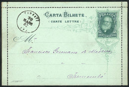 BRAZIL: RHM.CB-16, Lettercard Postmarked Tambaté 30/MAR/1886, Excellent Quality, RHM Catalog Value 1900Rs. - Altri & Non Classificati