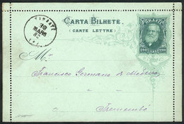 BRAZIL: RHM.CB-16, Lettercard Postmarked Tambaté 30/MAR/1886, Excellent Quality, RHM Catalog Value 1900Rs. - Autres & Non Classés