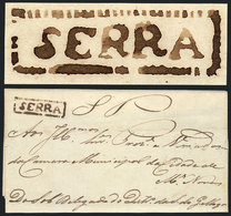 BRAZIL: Entire Letter Dated 1/MAY/1845 With The Pre-stamp Framed SERRA Mark In Dark Chestnut, Excellent! - Other & Unclassified