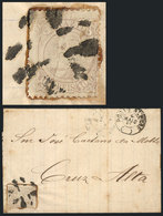 BRAZIL: Folded Cover Sent To Cruz Alta On 21/AP/1885, Franked With 100Rs. (Sc.91), With Nice Mute Cancel And 2 Transit D - Altri & Non Classificati
