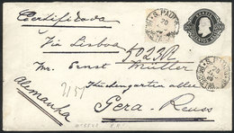 BRAZIL: 200Rs. Stationery Cover + 2x 200Rs., Sent From Sao Paulo To Germany On 20/OC/1889, VF Quality! - Other & Unclassified