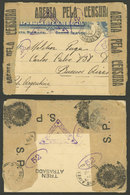 BRAZIL: 200Rs. Postal Card Sent From Itajahy To Buenos Aires On 10/JUL/1918, With Notable Censor Labels And Marks On 3 S - Otros & Sin Clasificación
