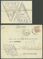 BRAZIL: RARE PROVISIONAL POSTAGE: Airmail Cover Sent From Pelotas To Uruguay On 19/SE/1927 Franked With 1,000rs. + VARIG - Otros & Sin Clasificación