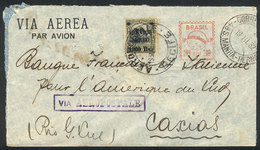 BRAZIL: Airmail Cover Sent From Pernambuco To Caxias On 19/MAR/1932, With Mixed Postage: Meter + Airmail Stamp! - Otros & Sin Clasificación