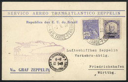 BRAZIL: Card Flown By ZEPPELIN, Sent From Pernambuco To Germany On 6/MAY/1932, VF Quality! - Andere & Zonder Classificatie