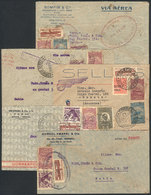 BRAZIL: 5 Covers Flown Between 1933 And 1934, Interesting Postages And Postal Marks, Low Start! - Sonstige & Ohne Zuordnung