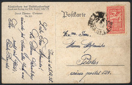 BRAZIL: Postcard Sent From Tiarajú To Pelotas On 5/DE/1935, FRANKED WITH REVENUE STAMP OF 200Rs. (Education & Health), V - Sonstige & Ohne Zuordnung