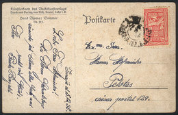 BRAZIL: Postcard Sent From Tiarajú To Pelotas On 5/DE/1935, FRANKED WITH REVENUE STAMP OF 200Rs. (Education & Health), V - Otros & Sin Clasificación