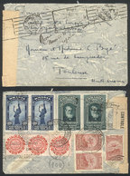 BRAZIL: Airmail Cover Sent From Rio To France On 27/NO/1940 With Spectacular Postage Applied On Back And French Censorsh - Other & Unclassified