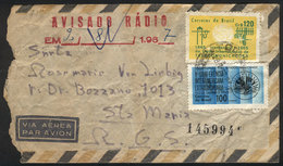 BRAZIL: Cover Sent From Recife To Santa Maria (Rio Grande Do Sul) On 28/JUL/1967, Interesting Mark: AVISADO RÁDIO - EM 2 - Otros & Sin Clasificación