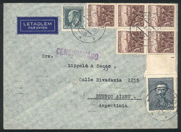 CZECHOSLOVAKIA: 1/OC/1938 Praha - Argentina, Airmail Cover Sent By Air France With Nice Postage Of 17.50Kc., With Buenos - Sonstige & Ohne Zuordnung