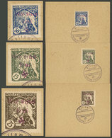 CZECHOSLOVAKIA: 3 Cards, Each One With Czechoslovakian Stamp With Nazi Overprint "Wir Sind Frei" (and Swastika), Also Wi - Otros & Sin Clasificación