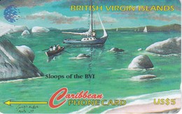 TARJETA DE VIRGIN ISLANDS DE UN VELERO  (SHIP)  218CVVA (LETRAS INGLES) - Isole Vergini