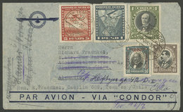 CHILE: 7/JUL/1936 Temuco - Germany - Norway, Airmail Cover Sent "via Condor", With Arrival Backstamps (back Flap Missing - Chile