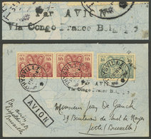 BELGIAN CONGO: 31/AU/1935 THYSVILLE - Belgium, Airmail Cover Franked With 5Fr. And 2-line Black Mark "Par AVION - Via Co - Otros & Sin Clasificación