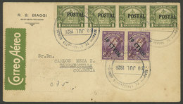 ECUADOR: 30/JUL/1928 Guayaquil - Barranquilla, S.C.A.D.T.A. First Official Flight, Cover With Arrival Backstamp, VF! - Ecuador