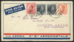 SPAIN: 22/NO/1930 Barcelona - Argentina, Airmail Cover Sent By C.G.Aeropostale With 2.75P. Postage, Buenos Aires Arrival - Otros & Sin Clasificación