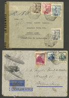 SPAIN: 2 Airmail Covers Sent To Argentina In 1935 And 1944, The First One With Light Stain Spots, The Other One With All - Sonstige & Ohne Zuordnung