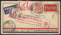 SPAIN: 25/NO/1937 Córdoba - Argentina, Airmail Cover Sent By C.G.Aeropostale And Franked With 4.55P., With An Attractive - Otros & Sin Clasificación