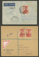 SPAIN: 2 Registered Airmail Covers Dispatched To Argentina In 1946 And 1951 From Barcelona And Madrid With Good Postages - Otros & Sin Clasificación