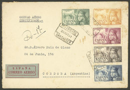 SPAIN: Cover Franked With The Cmpl. Set Of 1951 "Isabella I Of Castile", Sent By Registered Airmail To Argentina On 25/O - Altri & Non Classificati