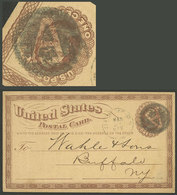 UNITED STATES: 31/MAR/1924 New York - Buffalo, 1c. Postal Card With Attractive "A" Cancel In Negative, VF Quality!" - Altri & Non Classificati