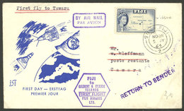 FIJI: 5/JUL/1962 Suva - Gilbert And Ellice, First Flight Of Fiji Airways Ltd., With Arrival Backstamp Of Tawara, VF! - Fidschi-Inseln (...-1970)