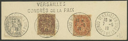 FRANCE: Fragment With Postmarks Of The PEACE CONGRESS In Versailles, VF Quality! - Otros & Sin Clasificación