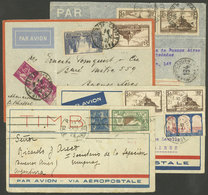 FRANCE: 1929 To 1936, 4 Airmail Covers Sent To Argentina By Aeropostale With Attractive Frankings, Very Nice Group! - Otros & Sin Clasificación