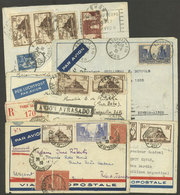 FRANCE: 5 Airmail Covers Sent To Argentina (4) And Brazil Between 1930 And 1935 By Aeropostale, With Good Frankings, 2 W - Otros & Sin Clasificación