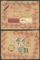 FRANCE: 26/JUN/1930 Paris - Argentina, Registered Airmail Cover With Spectacular Multiple Meter Postage + Some Postage S - Other & Unclassified