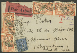 FRANCE: 30/JUL/1930 Haguenau - Argentina, Airmail Cover Franked With 9Fr. And Dues For "50 Centavos Oro", Arrival Backst - Altri & Non Classificati