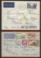 FRANCE: 2 Airmail Covers Sent To Buenos Aires In 1935 And 1936 By Air France, Very Nice! - Andere & Zonder Classificatie